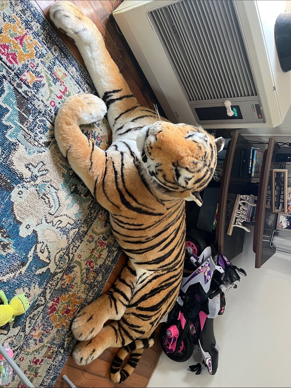 Large Orange & Black Plush Tiger Stuffed Animal - Soft Cuddly Toy